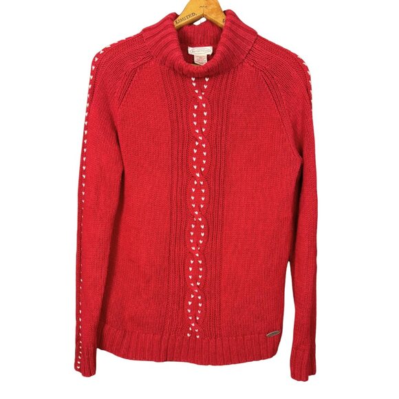 Vintage Northern Reflections Red Knit Turtleneck Sweater Small | 90s Cottagecore - Picture 5 of 7